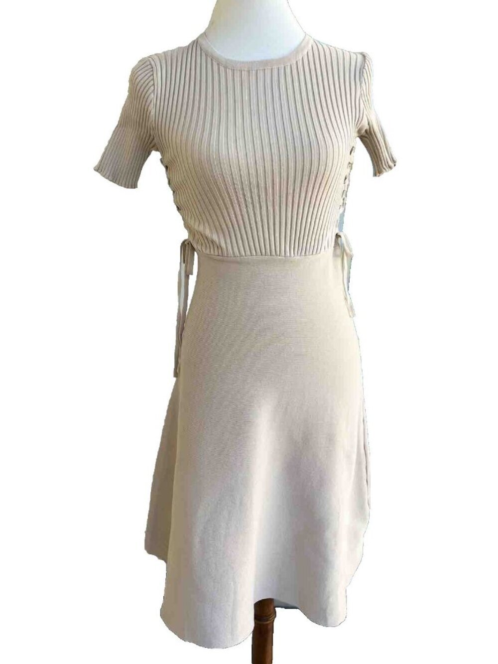 Haute Rogue Womens Side Lace-Up Fit & Flare Dress Size L - Picture 2 of 15